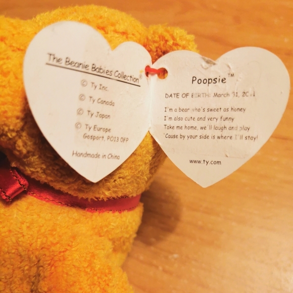 Ty Beanie Babies Poopsie The Bear - Picture 5 of 5